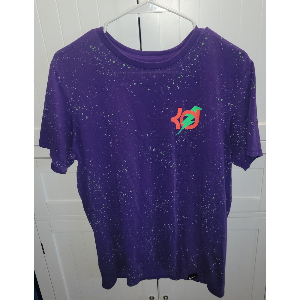Nike Kevin Durant KD Purple Splatter Dri-FIT Athletic T-Shirt Mens Medium